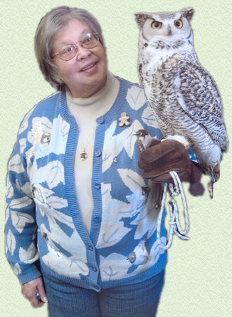 Bobbie with owl friend